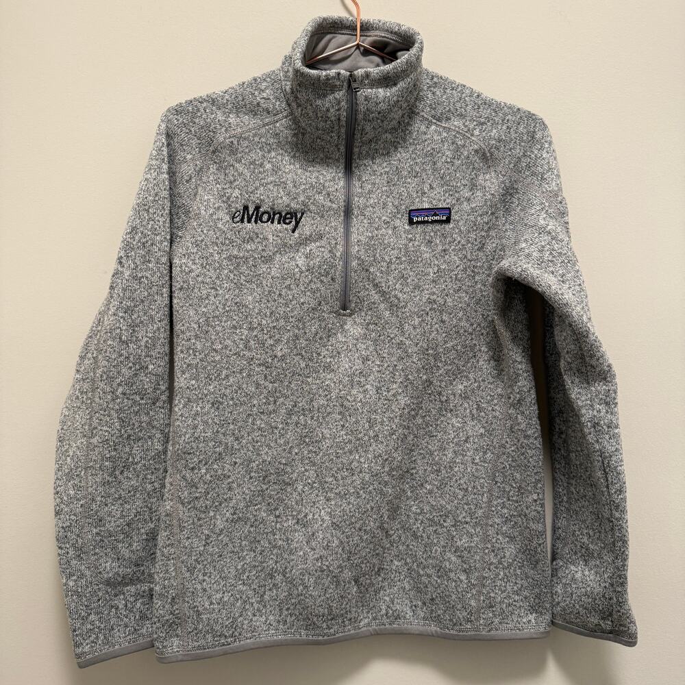 Patagonia Womens 1/4 Zip Better Sweater Jacket Medium Gray Embroidered Outdoors